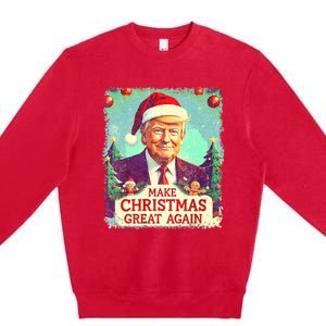 Funny Trump 2024 Make Christmas Great Again Ugly Premium Crewneck Sweatshirt