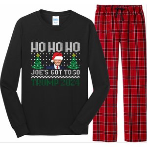 Funny Trump 2024 Christmas Sarcastic Trump Xmas Long Sleeve Pajama Set