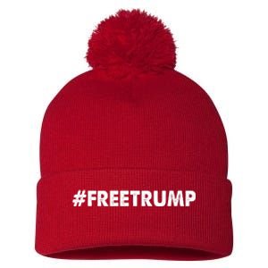 Free Trump 2024 Pro Donald Trump Pom Pom 12in Knit Beanie