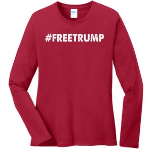 Free Trump 2024 Pro Donald Trump Ladies Long Sleeve Shirt