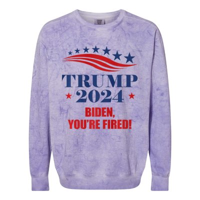 Funny Trump 2024 Biden You're Fired Trump Return Anti Biden Colorblast Crewneck Sweatshirt