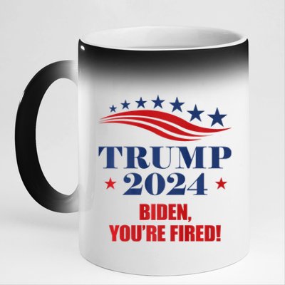 Funny Trump 2024 Biden You're Fired Trump Return Anti Biden 11oz Black Color Changing Mug