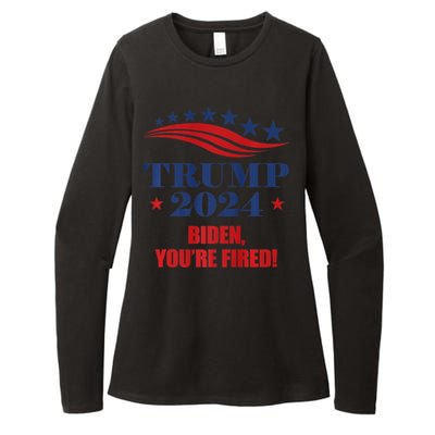 Funny Trump 2024 Biden You're Fired Trump Return Anti Biden Womens CVC Long Sleeve Shirt