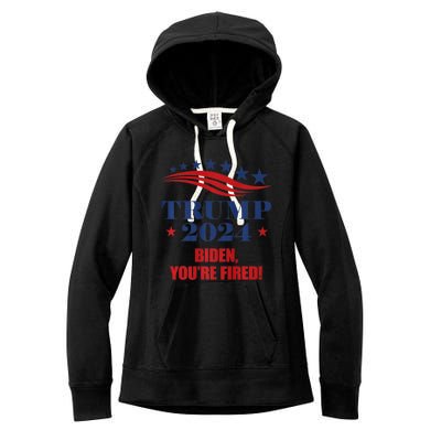 Funny Trump 2024 Biden You're Fired Trump Return Anti Biden Women's Fleece Hoodie