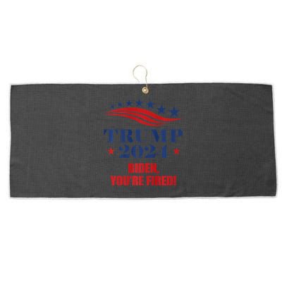 Funny Trump 2024 Biden You're Fired Trump Return Anti Biden Large Microfiber Waffle Golf Towel