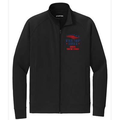 Funny Trump 2024 Biden You're Fired Trump Return Anti Biden Stretch Full-Zip Cadet Jacket