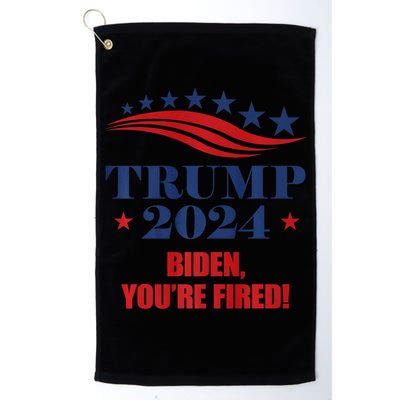 Funny Trump 2024 Biden You're Fired Trump Return Anti Biden Platinum Collection Golf Towel