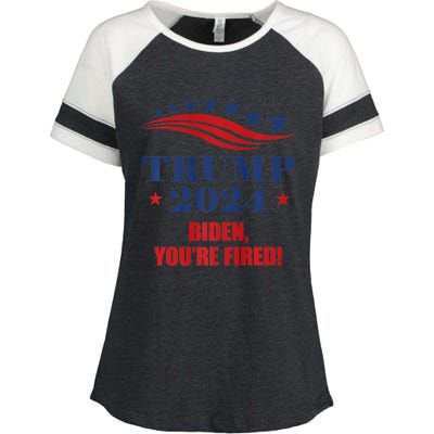 Funny Trump 2024 Biden You're Fired Trump Return Anti Biden Enza Ladies Jersey Colorblock Tee