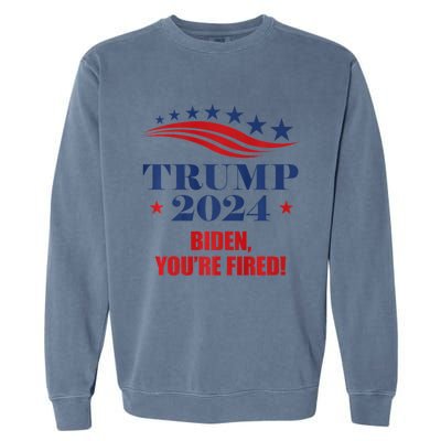 Funny Trump 2024 Biden You're Fired Trump Return Anti Biden Garment-Dyed Sweatshirt