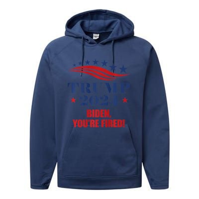 Funny Trump 2024 Biden You're Fired Trump Return Anti Biden Performance Fleece Hoodie