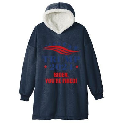 Funny Trump 2024 Biden You're Fired Trump Return Anti Biden Hooded Wearable Blanket