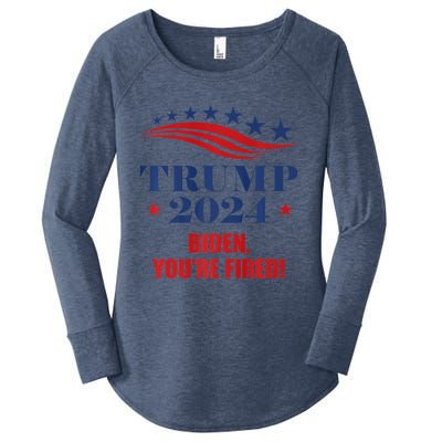 Funny Trump 2024 Biden You're Fired Trump Return Anti Biden Women's Perfect Tri Tunic Long Sleeve Shirt