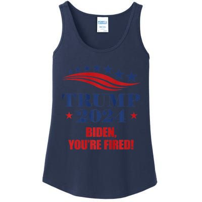 Funny Trump 2024 Biden You're Fired Trump Return Anti Biden Ladies Essential Tank