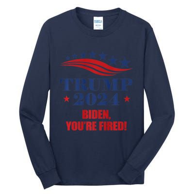 Funny Trump 2024 Biden You're Fired Trump Return Anti Biden Tall Long Sleeve T-Shirt