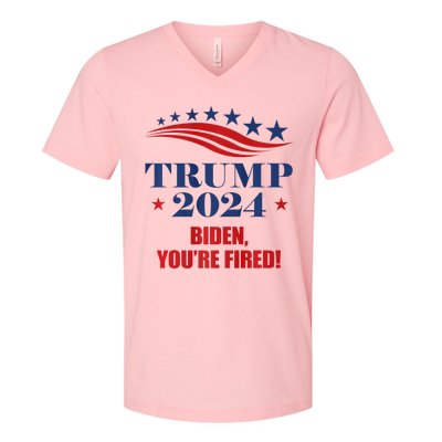 Funny Trump 2024 Biden You're Fired Trump Return Anti Biden V-Neck T-Shirt