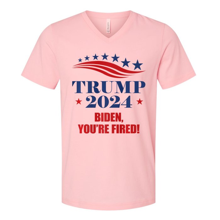 Funny Trump 2024 Biden You're Fired Trump Return Anti Biden V-Neck T-Shirt