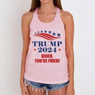 Funny Trump 2024 Biden You're Fired Trump Return Anti Biden Women's Knotted Racerback Tank