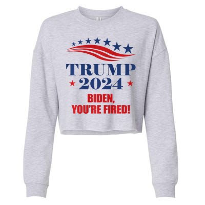 Funny Trump 2024 Biden You're Fired Trump Return Anti Biden Cropped Pullover Crew