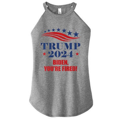 Funny Trump 2024 Biden You're Fired Trump Return Anti Biden Women's Perfect Tri Rocker Tank