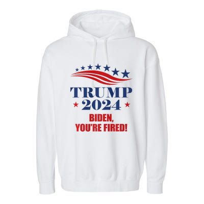 Funny Trump 2024 Biden You're Fired Trump Return Anti Biden Garment-Dyed Fleece Hoodie