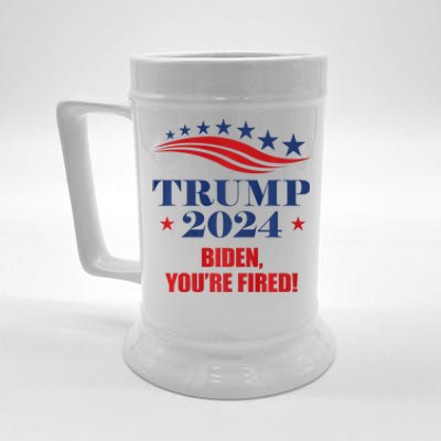 Funny Trump 2024 Biden You're Fired Trump Return Anti Biden Beer Stein