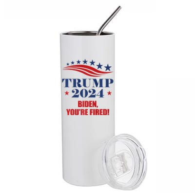 Funny Trump 2024 Biden You're Fired Trump Return Anti Biden Stainless Steel Tumbler