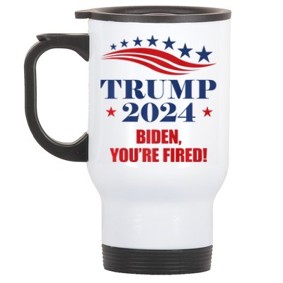 Funny Trump 2024 Biden You're Fired Trump Return Anti Biden Stainless Steel Travel Mug