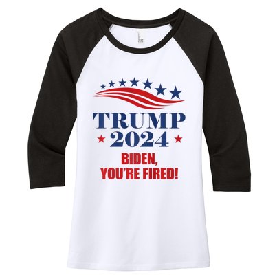 Funny Trump 2024 Biden You're Fired Trump Return Anti Biden Women's Tri-Blend 3/4-Sleeve Raglan Shirt