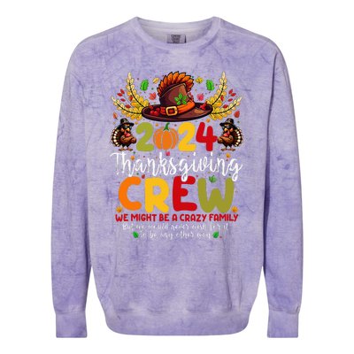 Family Thanksgiving 2024 Thanksgiving Crew Turkey Matching Colorblast Crewneck Sweatshirt