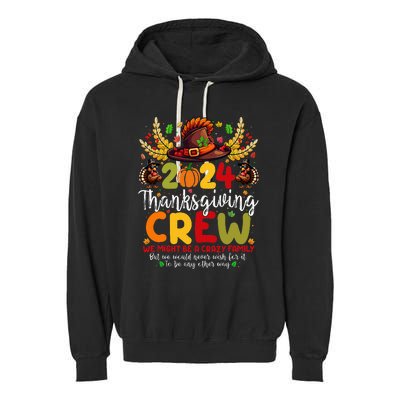 Family Thanksgiving 2024 Thanksgiving Crew Turkey Matching Garment-Dyed Fleece Hoodie