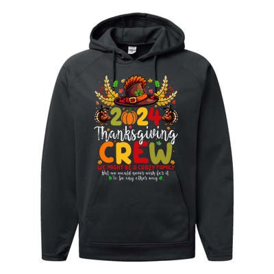 Family Thanksgiving 2024 Thanksgiving Crew Turkey Matching Performance Fleece Hoodie