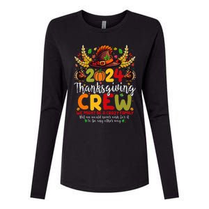 Family Thanksgiving 2024 Thanksgiving Crew Turkey Matching Womens Cotton Relaxed Long Sleeve T-Shirt