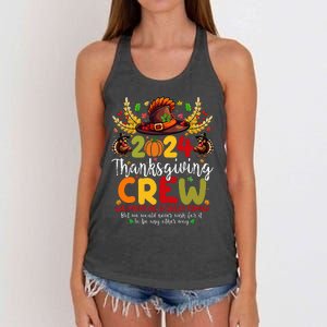 Family Thanksgiving 2024 Thanksgiving Crew Turkey Matching Women's Knotted Racerback Tank