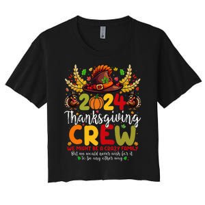 Family Thanksgiving 2024 Thanksgiving Crew Turkey Matching Women's Crop Top Tee