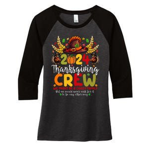 Family Thanksgiving 2024 Thanksgiving Crew Turkey Matching Women's Tri-Blend 3/4-Sleeve Raglan Shirt