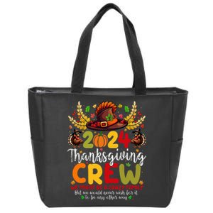 Family Thanksgiving 2024 Thanksgiving Crew Turkey Matching Zip Tote Bag