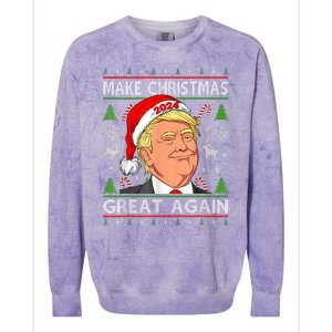 Funny Trump 2024 Make Christmas Great Again Ugly Sweater Colorblast Crewneck Sweatshirt