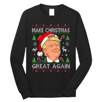 Funny Trump 2024 Make Christmas Great Again Ugly Sweater Long Sleeve Shirt