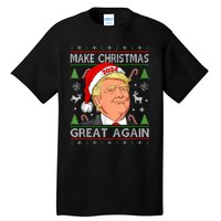 Funny Trump 2024 Make Christmas Great Again Ugly Sweater Tall T-Shirt