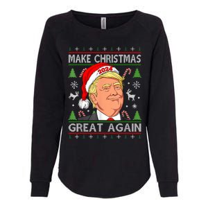 Funny Trump 2024 Make Christmas Great Again Ugly Sweater Womens California Wash Sweatshirt