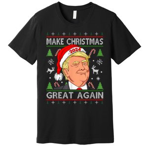 Funny Trump 2024 Make Christmas Great Again Ugly Sweater Premium T-Shirt