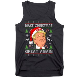 Funny Trump 2024 Make Christmas Great Again Ugly Sweater Tank Top