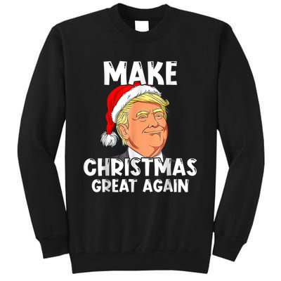 Funny Trump 2024 Make Christmas Great Again Ugly Sweater Tall Sweatshirt