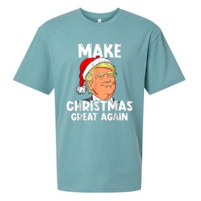 Funny Trump 2024 Make Christmas Great Again Ugly Sweater Sueded Cloud Jersey T-Shirt