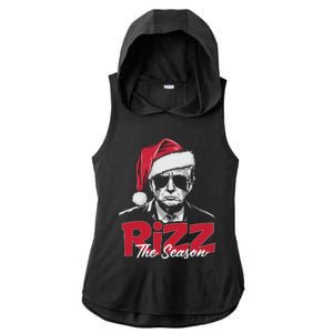 Funny Trump 2024 Xmas Trump Rizz The Season Santa Ladies PosiCharge Tri-Blend Wicking Draft Hoodie Tank