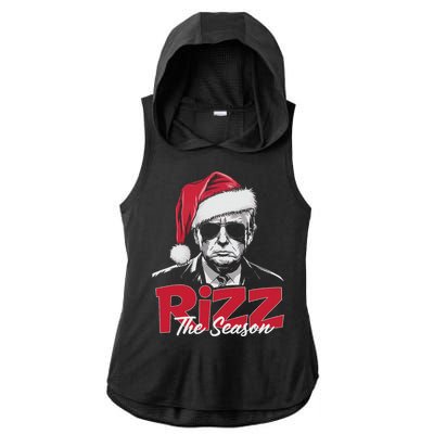 Funny Trump 2024 Xmas Trump Rizz The Season Santa Ladies PosiCharge Tri-Blend Wicking Draft Hoodie Tank