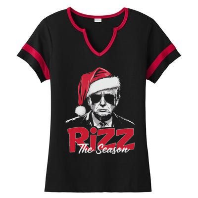 Funny Trump 2024 Xmas Trump Rizz The Season Santa Ladies Halftime Notch Neck Tee