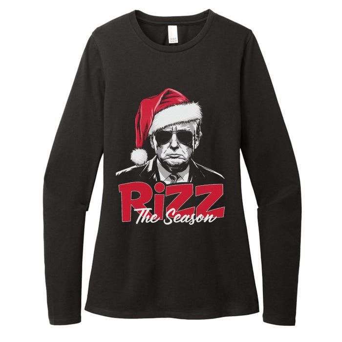 Funny Trump 2024 Xmas Trump Rizz The Season Santa Womens CVC Long Sleeve Shirt