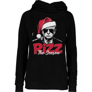 Funny Trump 2024 Xmas Trump Rizz The Season Santa Womens Funnel Neck Pullover Hood