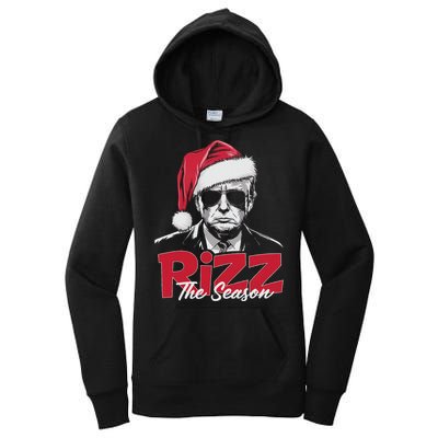 Funny Trump 2024 Xmas Trump Rizz The Season Santa Women's Pullover Hoodie